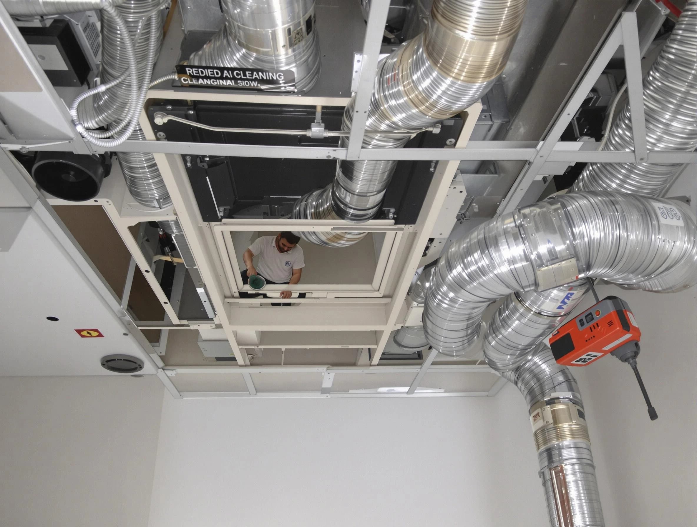 Center Air Duct Cleaning technician performing detailed central duct system cleaning in Center