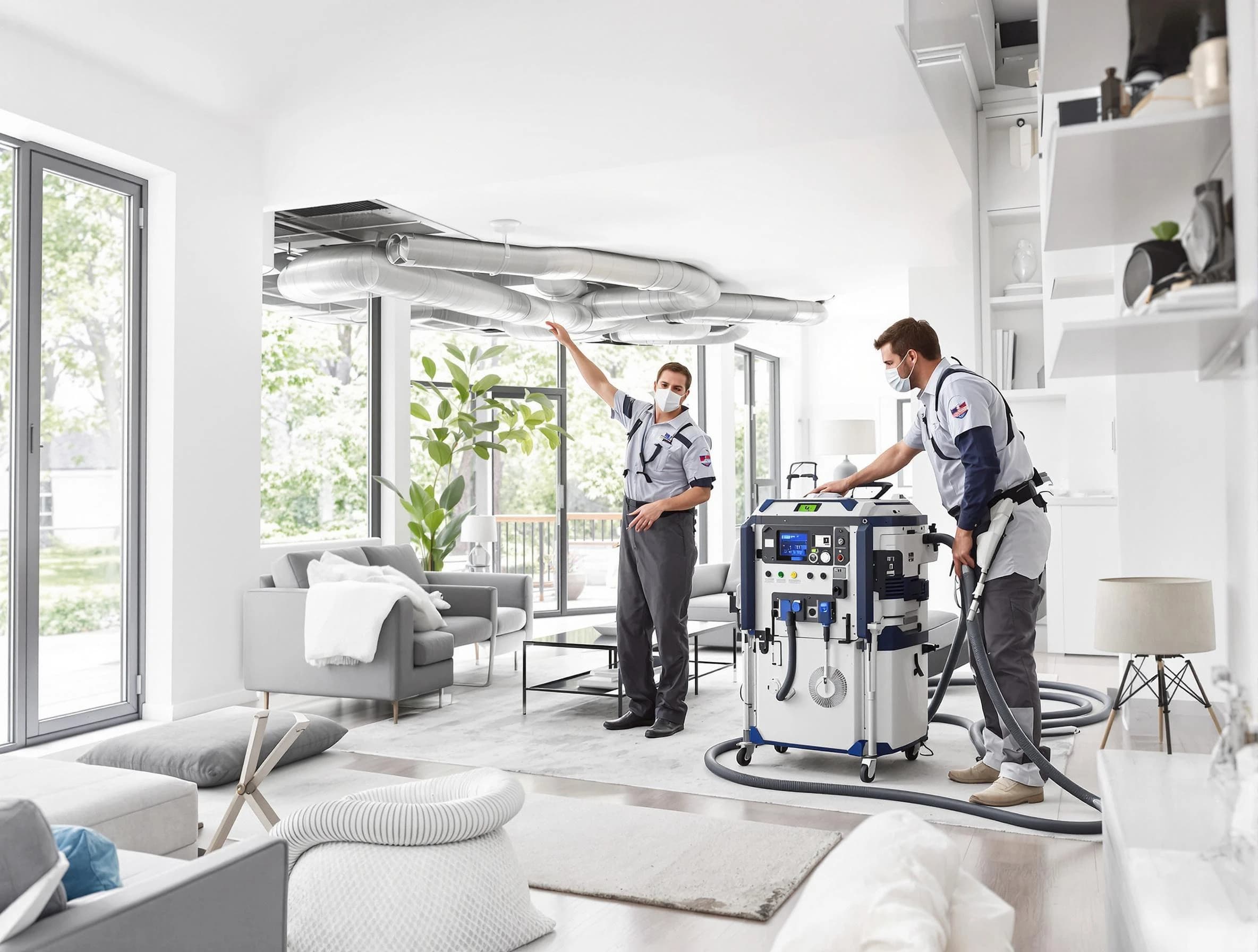 Center Air Duct Cleaning professional conducting pure air duct cleaning with state-of-the-art equipment in Center