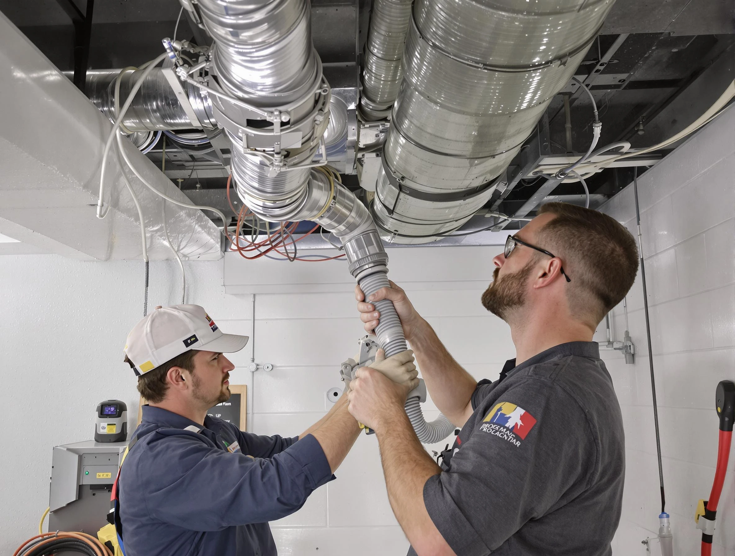 Center Air Duct Cleaning technician performing thorough AC duct cleaning in Center